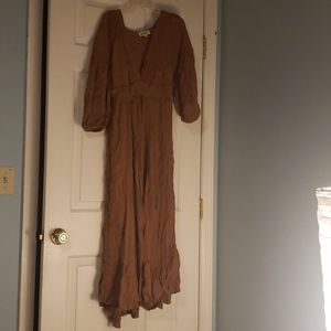 Never worn! Three birds nest. Long dress. V neck.